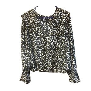 DKNY Black and White Blouse